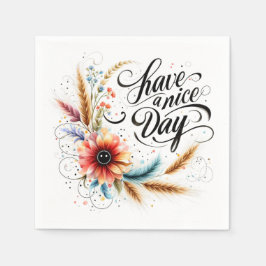 Guardanapo De Papel Tenha um bom dia floral