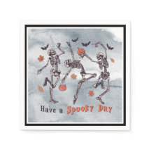 Tenha Um Dia Assustador! Halloween Skeletons Danci