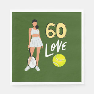Guardanapo De Papel Tênis 60º Aniversário para mulher jogadora