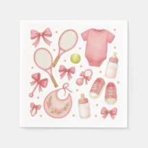 Tênis Baby Girl no tema Rosa com raquete