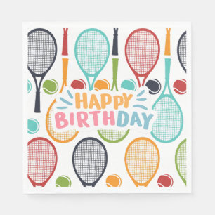 Guardanapo De Papel Tênis Birthday tênis com raquete