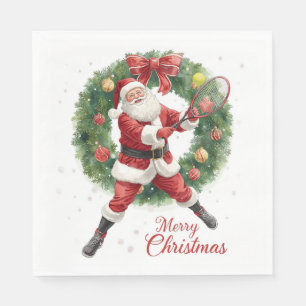 Guardanapo De Papel Tênis de Natal com Papai Noel na quadra