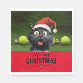Guardanapo De Papel Tênis de Natal para Jogador que ama Gato
