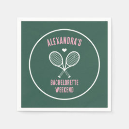 Guardanapo De Papel Tennis Bachelorette party preppy green