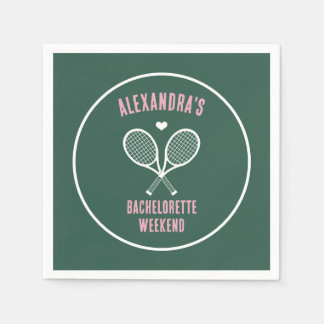 Guardanapo De Papel Tennis Bachelorette party preppy green