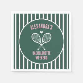Guardanapo De Papel Tennis Bachelorette party preppy green