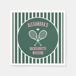 Guardanapo De Papel Tennis Bachelorette party preppy green