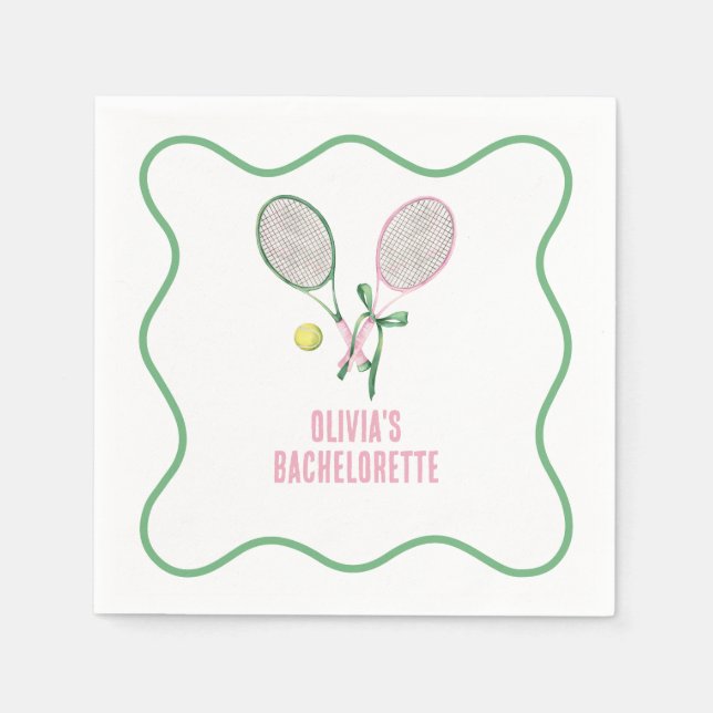 Guardanapo De Papel Tennis preppy bachelorette (Frente)