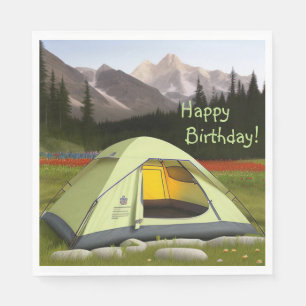 Guardanapo De Papel Tent Camping Birthday