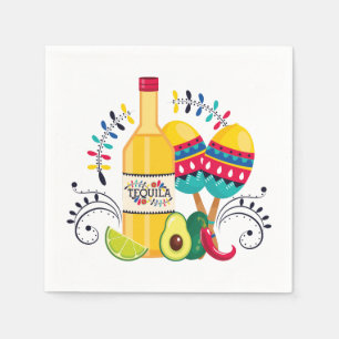 Guardanapo De Papel Tequila, Maracas, Arte Folclórica Mexicana