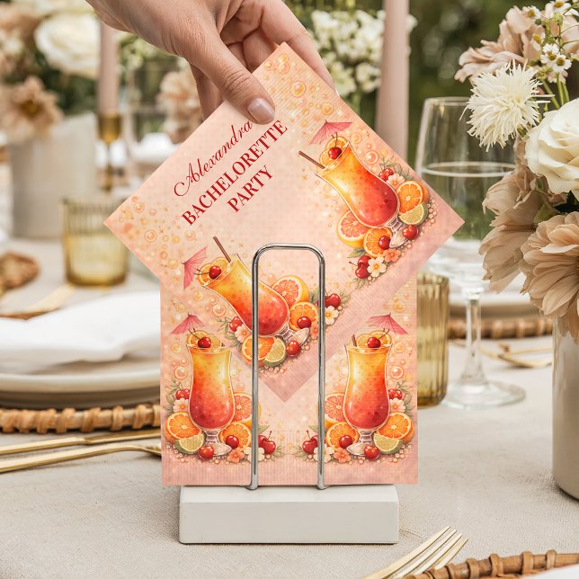 Guardanapo De Papel Tequila Sunrise Miami Weekend Bachelorette Party (Criador carregado)