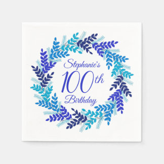 Guardanapo De Papel Terra Azul Real Elegante 100º Aniversário