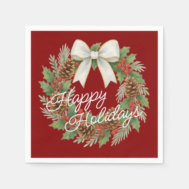 Guardanapo De Papel Terra Clássica de dezembro com Feriado de Arco Bra (Frente)