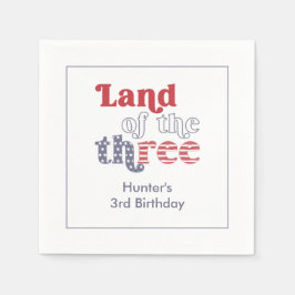 Guardanapo De Papel Terra Patriótica Do aniversário de 3 anos