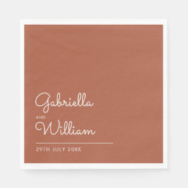 Guardanapo De Papel Terracota Elegante Roteiro Minimalista