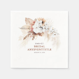 Guardanapo De Papel Terracota Floral Grama Pampas Qualquer Evento