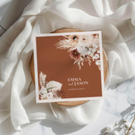 Guardanapo De Papel Terracotta Boho Floral Wedkins