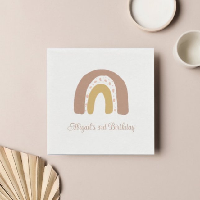 Guardanapo De Papel Terracotta Boho Rainbow Festa de aniversário Minim (Criador carregado)