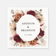 Terracotta Burgundy Mauve Floral Casamento Geométr