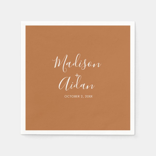 Guardanapo De Papel Terracotta Casamento Personalizado Cocktail (Frente)