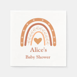 Guardanapo De Papel Terracotta Chá de fraldas arco-íris neutro