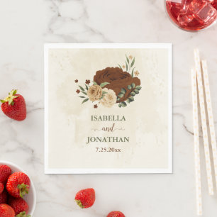 Guardanapo De Papel terracotta Earth tone casamento floral