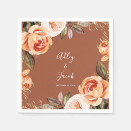 Guardanapo De Papel Terracotta Fall Boho Floral Weding