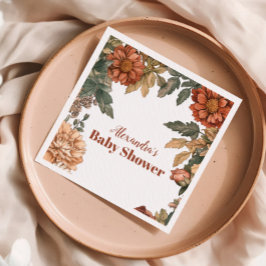 Guardanapo De Papel Terracotta Floral Baby in Bloom Chá de fraldas