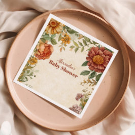 Guardanapo De Papel Terracotta Floral Baby in Bloom Chá de fraldas