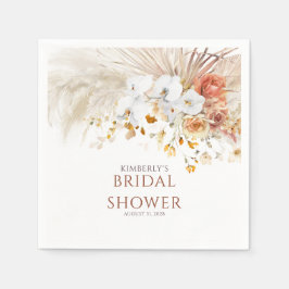 Guardanapo De Papel Terracotta Floral Pampas Grass Qualquer Evento