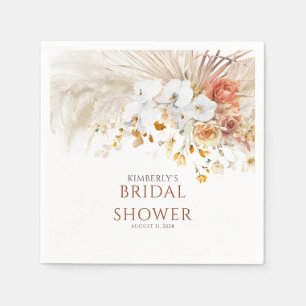 Guardanapo De Papel Terracotta Floral Pampas Grass Qualquer Evento