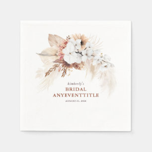 Guardanapo De Papel Terracotta Floral Pampas Grass Qualquer Evento