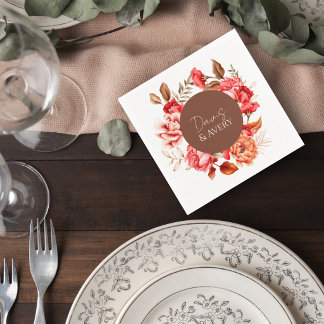 Guardanapo De Papel Terracotta Floral Wedding Cocktail Napkin