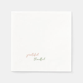 Guardanapo De Papel Terracotta & Green Script Grateful Obrigado