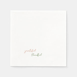 Guardanapo De Papel Terracotta & Green Script Grateful Obrigado
