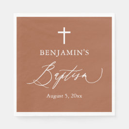 Guardanapo De Papel Terracotta Queimou Papel de Batismo da Cruz Laranj