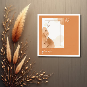 Guardanapo De Papel terracotta rústica quadro e monograma florais míni