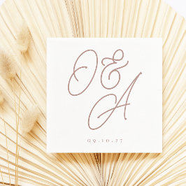 Guardanapo De Papel Terracotta | Script Watermark Monograma Wedding