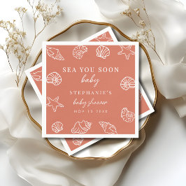 Guardanapo De Papel Terracotta Sea You Soon Coastal Beach Baby Shower