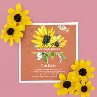 Guardanapo De Papel Terracotta Sunflower Wedding Fun Facts Napkins