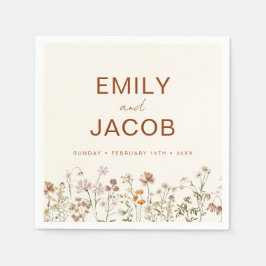 Guardanapo De Papel Terracotta Wildflower Boho Casado Em Bloom