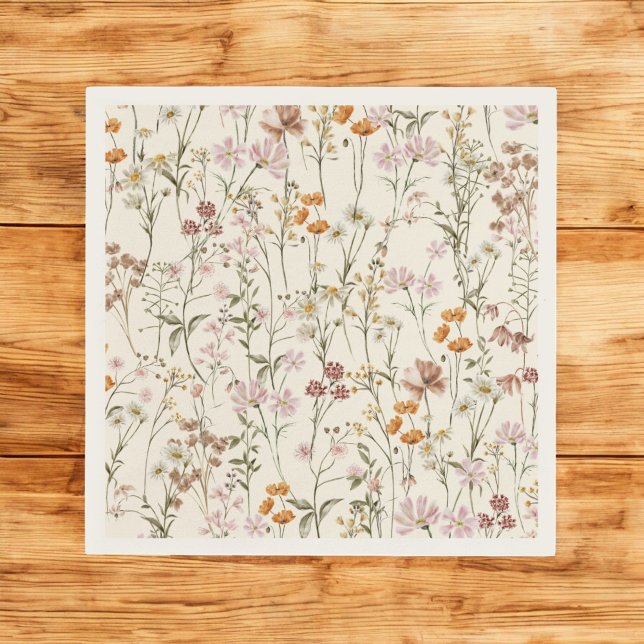 Guardanapo De Papel Terracotta Wildflower Boho Chá de fraldas Em Sangu (Criador carregado)