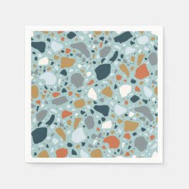 Guardanapo De Papel Terrazzo Em Azul
