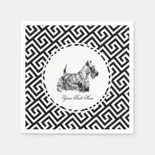 Guardanapo De Papel Terrier Escocês e Chave Grega Personalizar