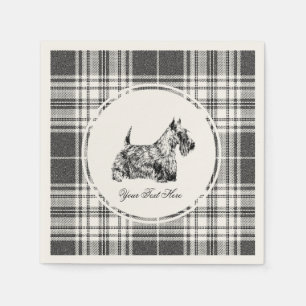 Guardanapo De Papel Terrier Escocês e Personalize Xadrez