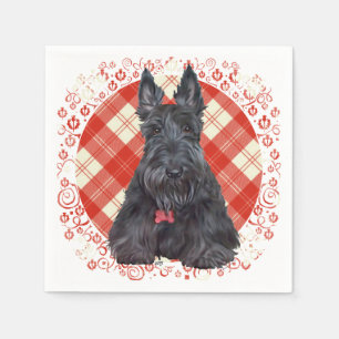 Guardanapo De Papel Terrier Escocês em Tartan