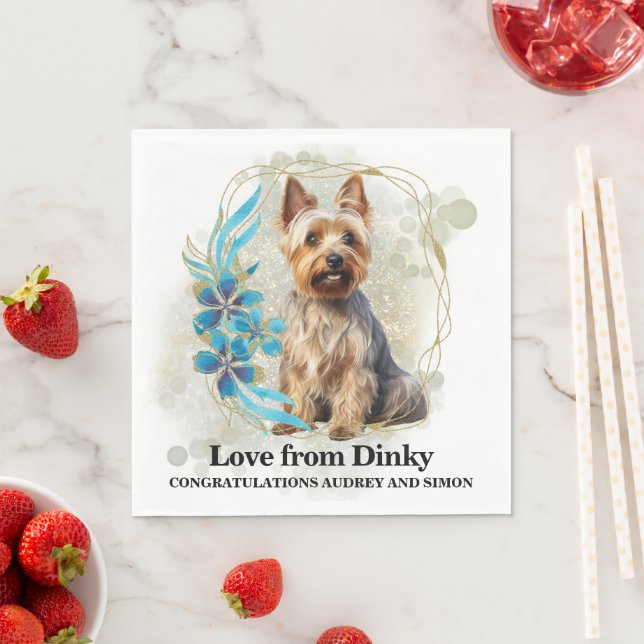 Guardanapo De Papel Terrier Wedding Napkins Com Cães Foto (Insitu)