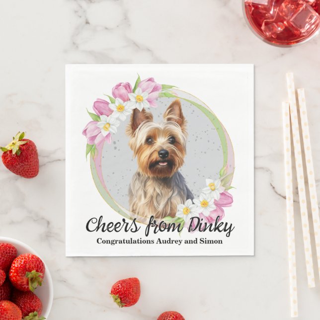 Guardanapo De Papel Terrier Wedding Napkins Com Cães Foto (Insitu)