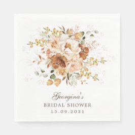 Guardanapo De Papel Terroso Boho Terracota Laranja Queimado Jardim Flo