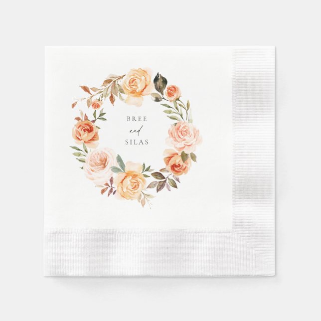 Guardanapo De Papel Terthy Autumn Floral Wreath Wedding (Frente)